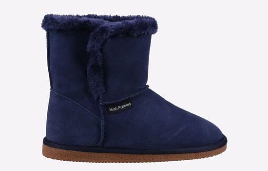 Hush Puppies Ashleigh Imitatiebont Dames Marine Pantoffels - Image 1
