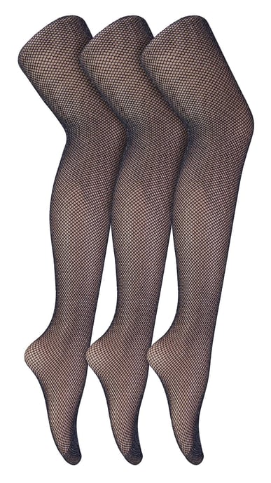 Sock Snob - Dames Fishnet Panty's 3 Paar | Stijlvolle Kousen voor Dansfeesten - Zwart Zilver - Image 1