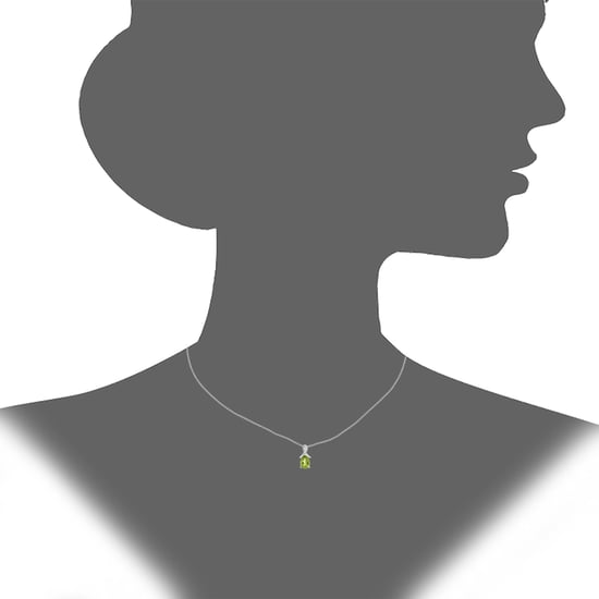 9ct witgouden 0,84ct peridot en 0,02ct diamanten hanger - Image 3