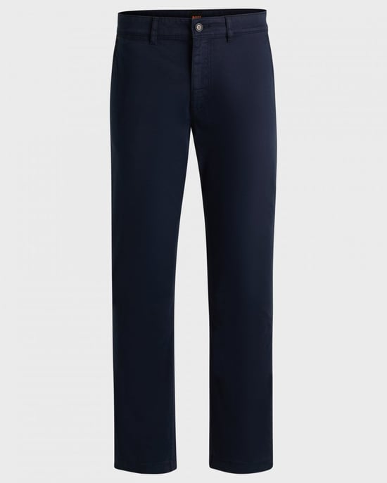 BOSS Orange Heren Regular Fit Chino's van Stretch-Katoen Satin - Image 1