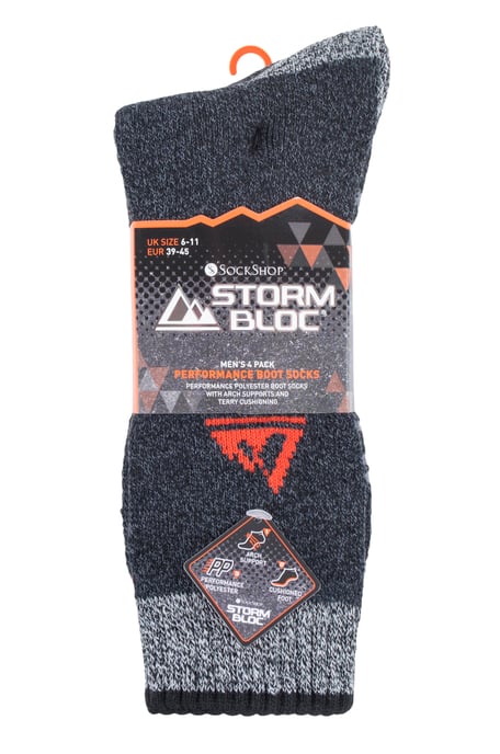 Storm Bloc - Set van 4 wandelsokken met demping voor heren - Zwart - Image 2