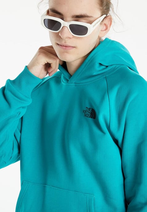 The North Face Heren Reglan Red Box Hoodie in Bleached Porcelain Green - Image 3
