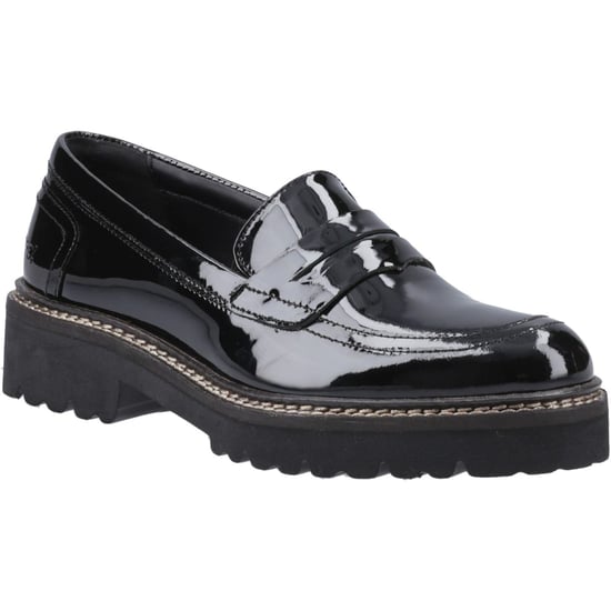 Pod Kenny Leren Vrouwen Zwart Patent Loafers - Image 1