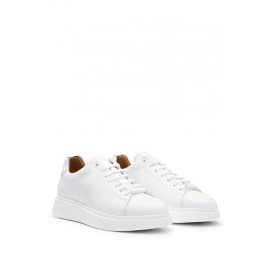BOSS Orange Bulton Runn Mens Polished Leather Trainers With Rubber Outsole - Image 1