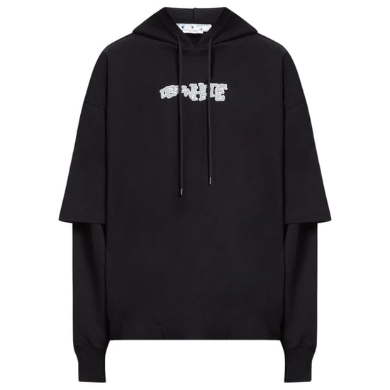 Off-White Carlos Type Double Tee Black Hoodie