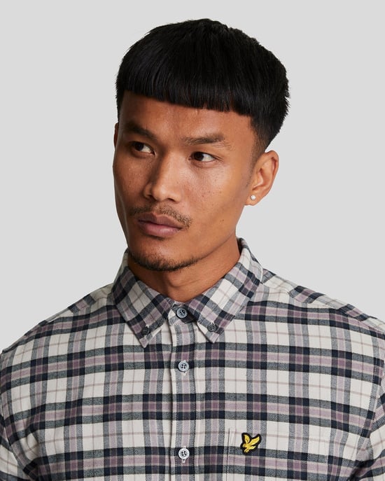 Lyle & Scott geruit flanel marineblauw shirt met lange mouwen - Image 4