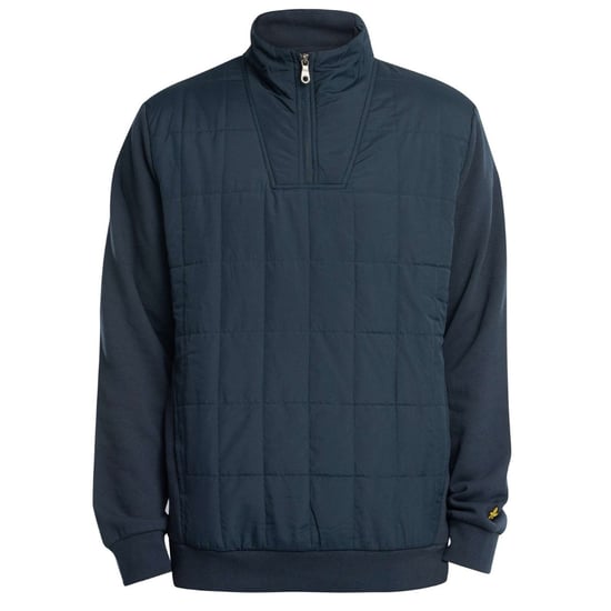 Lyle & Scott hybride gewatteerd marineblauw sweatshirt met halve rits - Image 1
