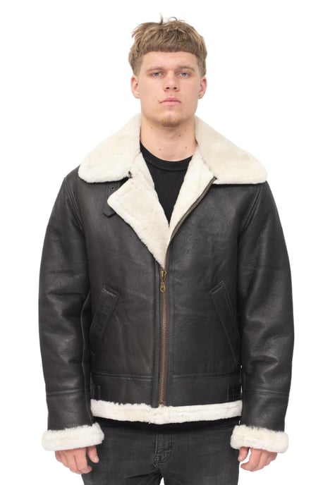 Heren B3 Aviator echt schapenvachtleer vliegend jack-Oxford - Image 1