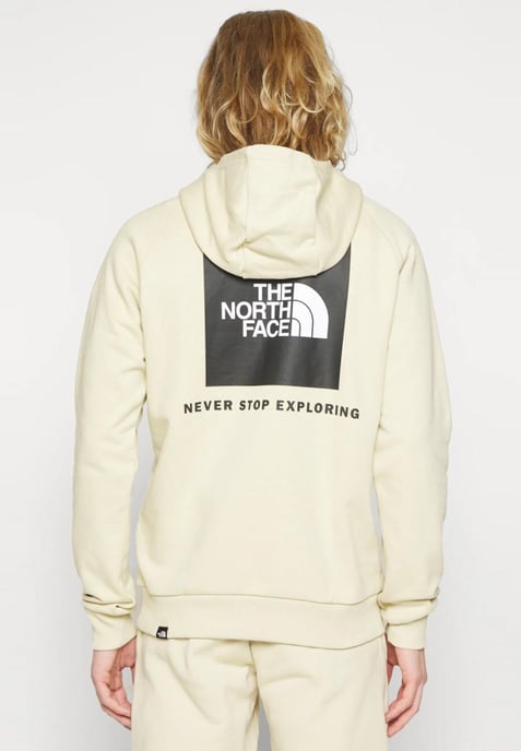 The North Face Heren Reglan Red Box Hoodie in Bleached Gravel - Image 2