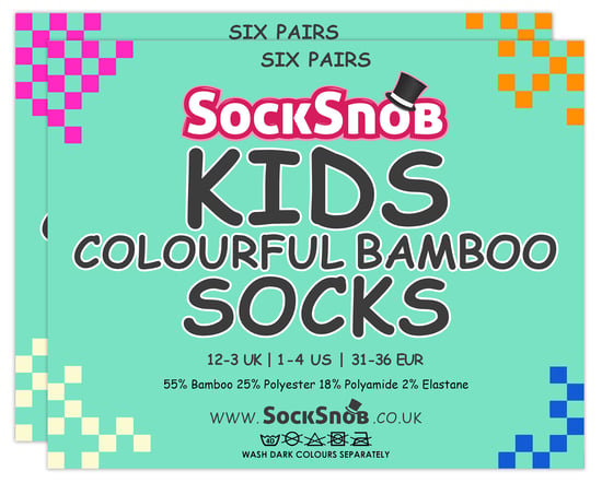 Sock Snob - 12 paar kindersokken van effen bamboe - Zwart - Image 2