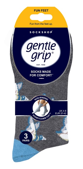 Zachte Grip - 6 Paar Dames Niet-Elastische Sokken - Liefdesvogels - Image 2