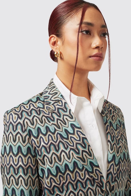 Gardenia Slim Fit Blue Cotton Jacket