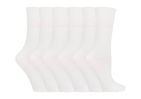 6 paar sokken zonder elastiek damessokken met zachte grip - GG67 WIT - Image 1