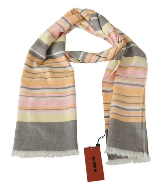 Missoni Heren Multicolor Gestreepte Cashmere Unisex Wrap Sjaal - Image 3