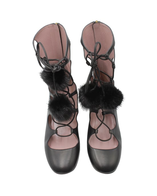 Gucci Heloise Lace-up Gladiator Boots In Black Leather - Image 3