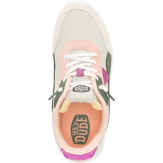HEYDUDE Hayden Colorblock Polyester Damestrainers Dusty Olive/Multi - Image 4
