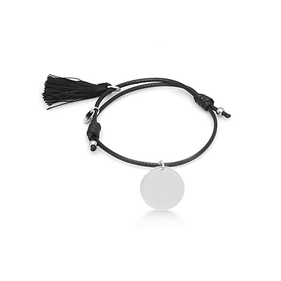Luxenter my sunshine armband in 925 sterling zilver en zwart katoen met gerhodineerde afwerking - Image 1