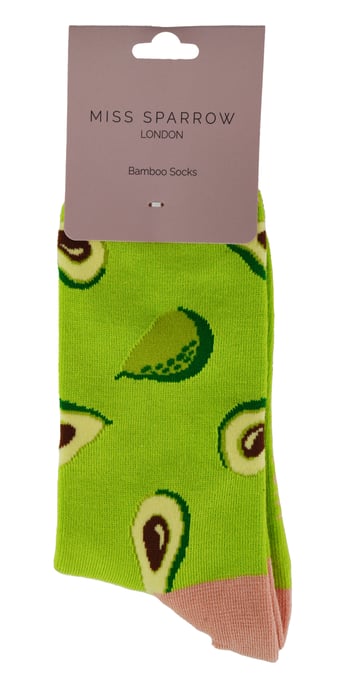 Miss Sparrow - Grappige fruitsokken voor dames - Avocado (Groen) - Image 2
