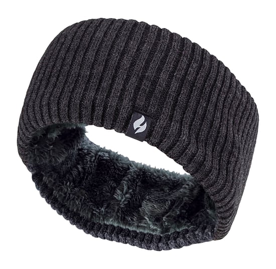 Dames fleece gevoerde thermo oorwarmer hoofdband - Geribbeld Donkergrijs - Image 1