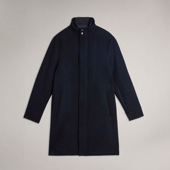 Heren Ted Baker Ederson Wollen Blend Trechterhals Mantel in Navy - Image 5