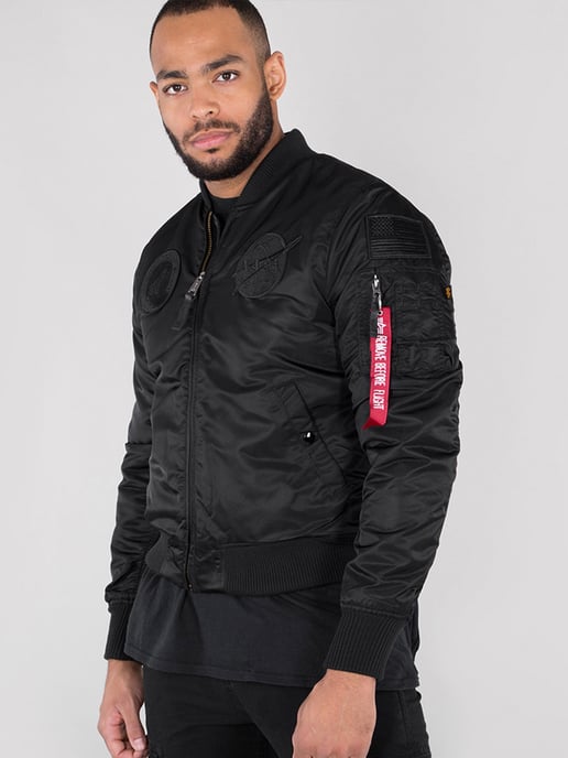 Alpha Industries Heren MA-1 VF NASA Bomberjack in Zwart - Image 4