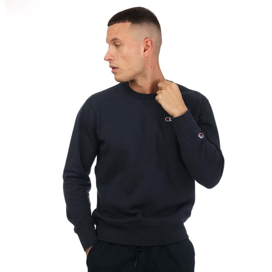 Champion sweatshirt met ronde hals en klein script-logo voor heren, marineblauw - Image 4