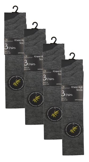 Sock Snob - 12 Paar Meisjes Bamboe Kniekousen, Lange Schoolkousen voor Kinderen - Grijs - Image 2
