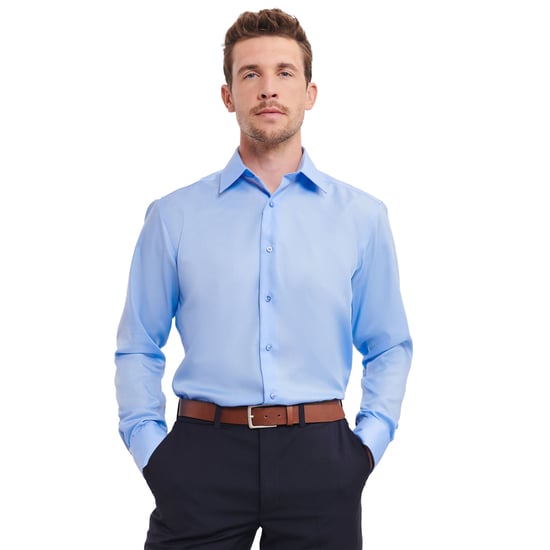 Russell Heren Ultimate Non-Iron Getailleerde Formele Overhemd met Lange Mouwen (Heldere lucht) - Image 4