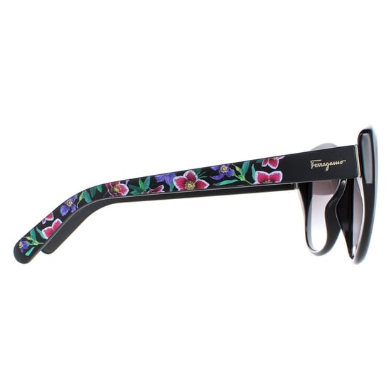 Salvatore Ferragamo SF912S 001 zwart met bloemenprint grijs verloop zonnebril - Image 3