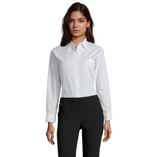 SOLS Dames/Dames Executive Poplin Business Blouse met lange mouwen (Wit) - Image 1