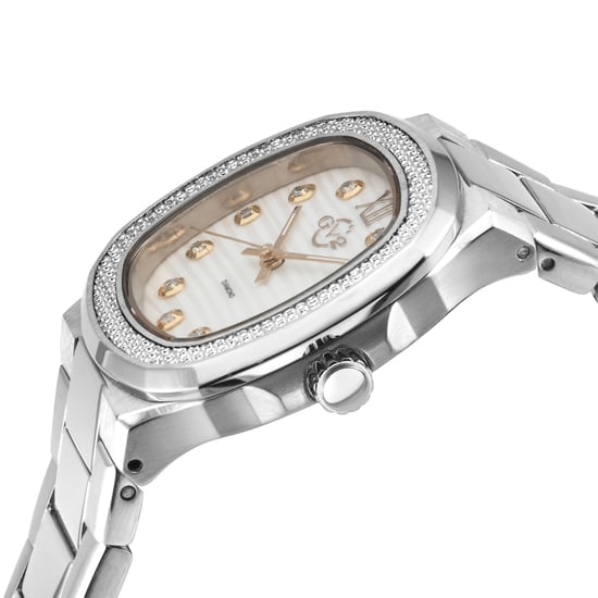 GV2 Potente Lady White MOP dial, 316L Stainless Steel Diamond Swiss Quartz Watch