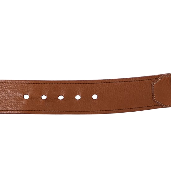 Prada Geribbeld Riem in Bruin Leer - Image 5