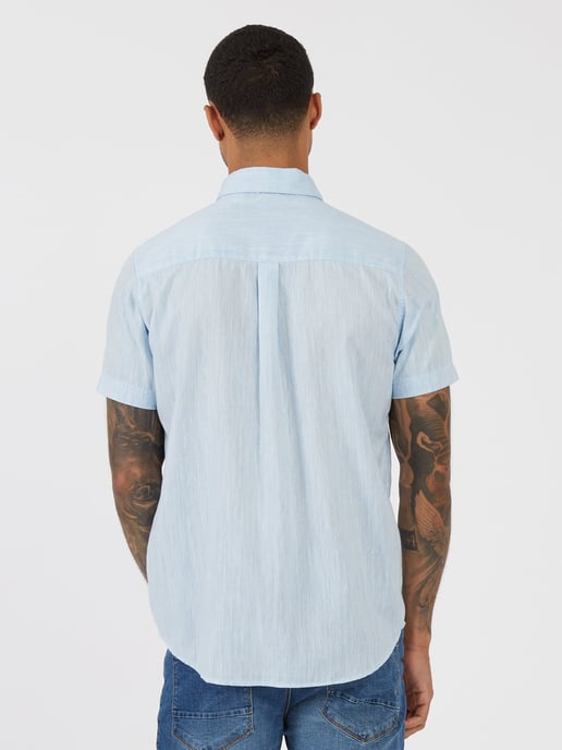 Men's Luke 1977 Yoko Linen Shirt in Blue - Image 3