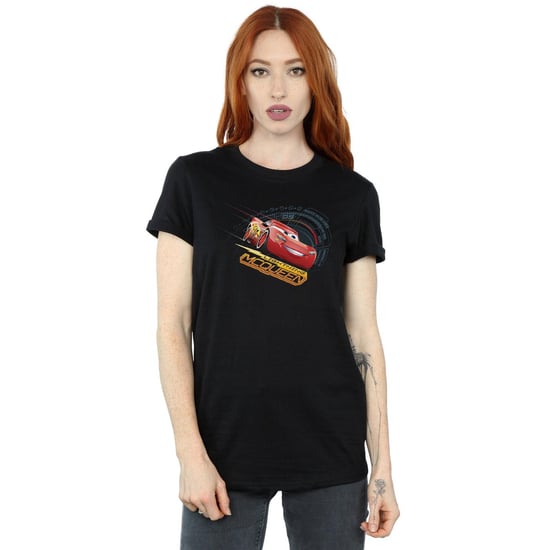 Disney Womens/Ladies Cars Lightning McQueen Cotton Boyfriend T-Shirt (Black)