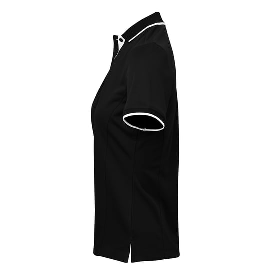 Premier Dames/Dames Coolchecker Contrast Piqué Poloshirt (Zwart/Wit) - Image 3
