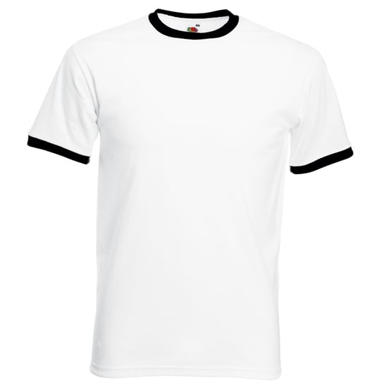 Fruit Of The Loom Heren Ringer T-shirt met korte mouwen (Wit/Zwart) - Image 1