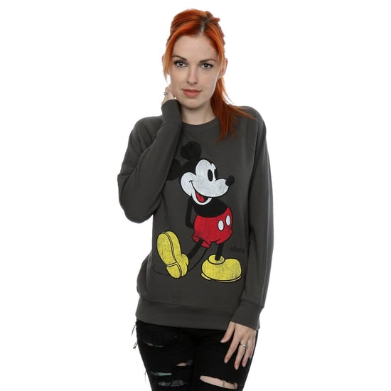 Disney Womens/Ladies Mickey Mouse Classic Kick Sweatshirt (Light Graphite)