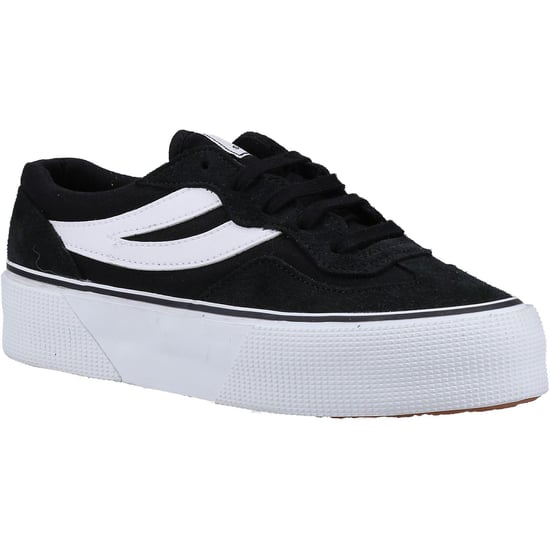 Superga 3041 Revolley Colorblock Platform Leer Dames Zwart/Wit Trainers - Image 1