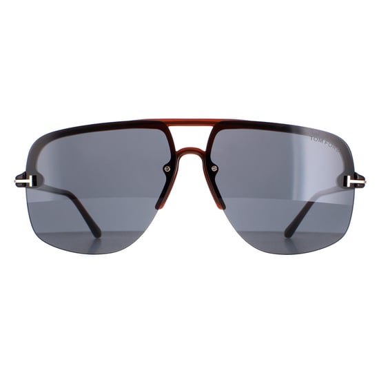 Tom Ford Aviator Heren Glanzend Lichtbruin Blauw Grijs Hugo 02 FT1003 - Image 1