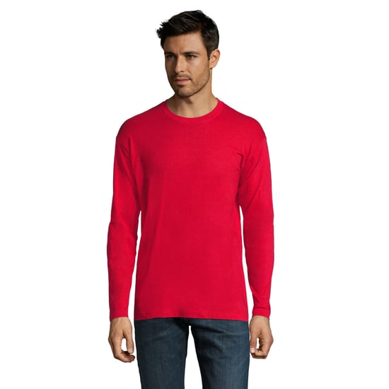 SOLS Heren Monarch T-shirt met lange mouwen (Rood) - Image 1