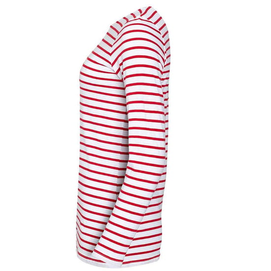 SOLS Dames/Dames Marine Gestreept T-shirt met Lange Mouwen (Wit/rood) - Image 3
