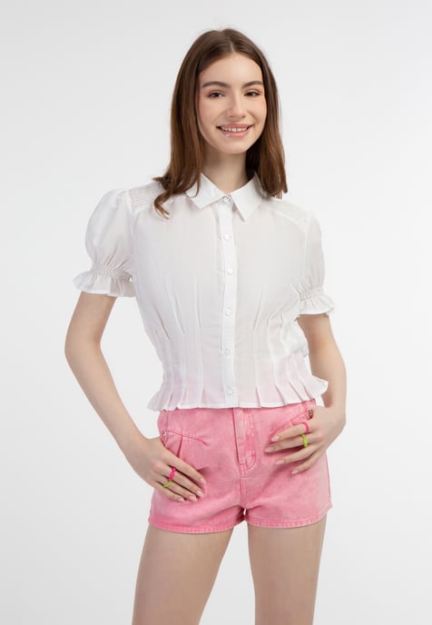 Mymo blouse met korte mouwen Dames wit - Image 3