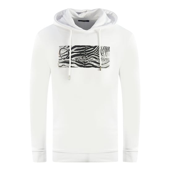 Cavalli Class Zebrastreep Logo Witte Hoodie - Image 1