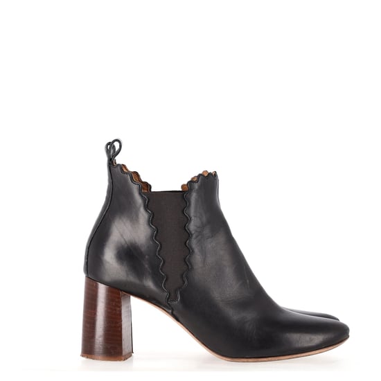 Chloé Scalloped Chelsea Boots in Zwart Leer - Image 4
