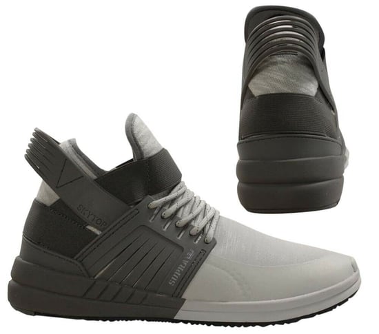 Supra Skytop V Grey Slip On High Top Lace Up Mens Trainers 08032 051 B48E