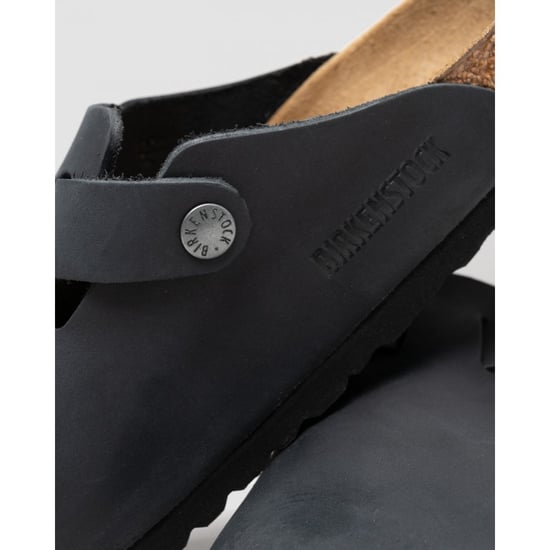 Birkenstock Boston lederen herensandalen in zwart - Image 2