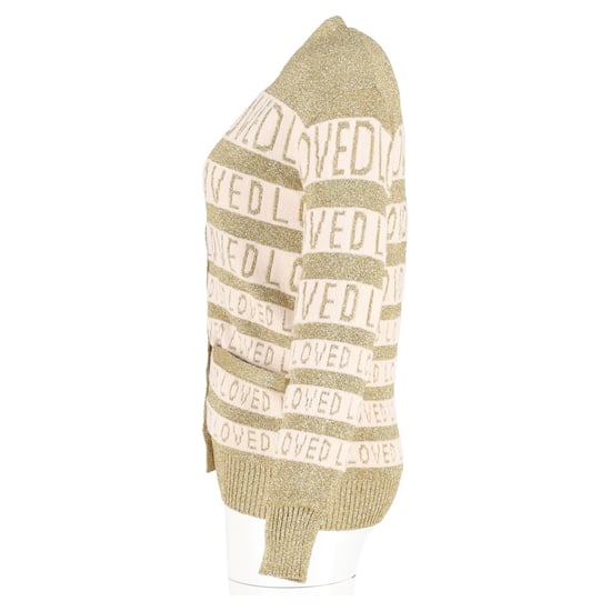 Gucci Loved Oversized Lurex Cardigan in Gouden Wol - Image 5
