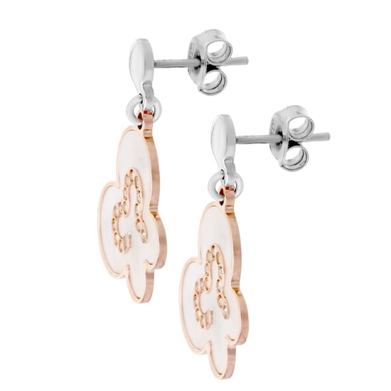 Orphelia 'Luna' Women's 925 Sterling Silver Drop Earrings - Silver/Rose ZO-7166
