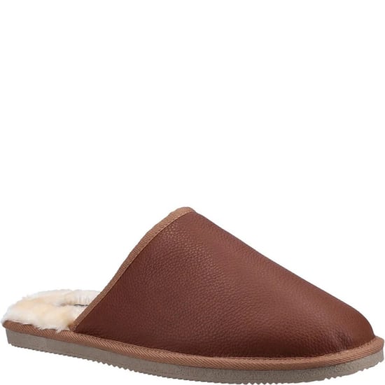 Hush Puppies Heren Coady Leren Slippers (Tan) - Image 1