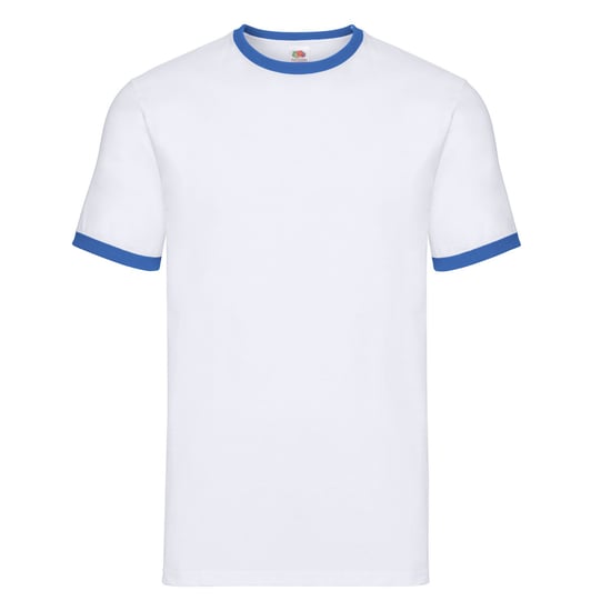 Fruit of the Loom Unisex Ringer T-shirt voor volwassenen (Wit/royaal blauw) - Image 1